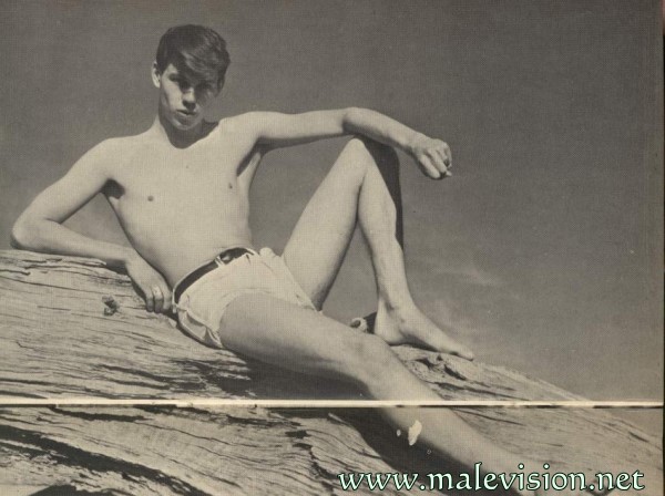 charming muscle boy vintage photo