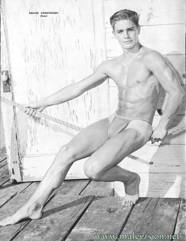 Handsome muscle men vintage physique photo art